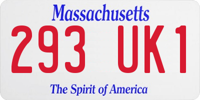MA license plate 293UK1