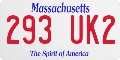 MA license plate 293UK2