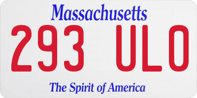 MA license plate 293UL0