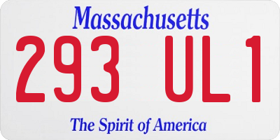 MA license plate 293UL1