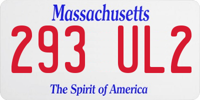 MA license plate 293UL2