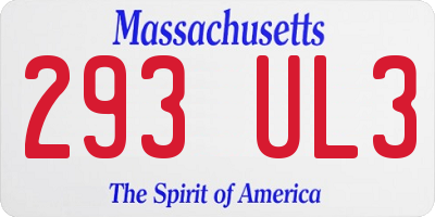MA license plate 293UL3