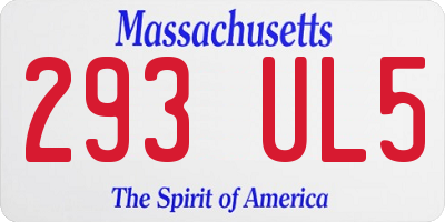 MA license plate 293UL5