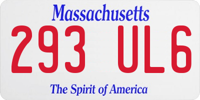 MA license plate 293UL6