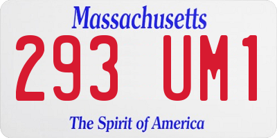 MA license plate 293UM1