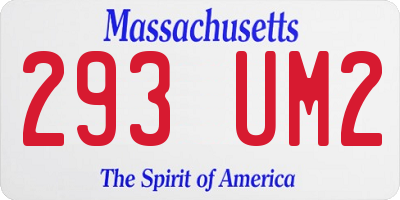 MA license plate 293UM2