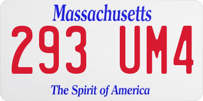 MA license plate 293UM4