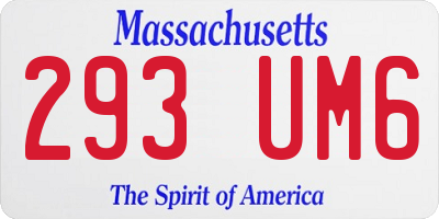 MA license plate 293UM6