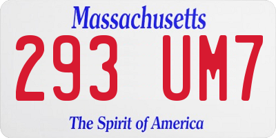 MA license plate 293UM7