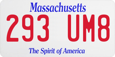 MA license plate 293UM8