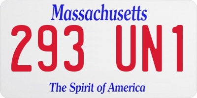 MA license plate 293UN1