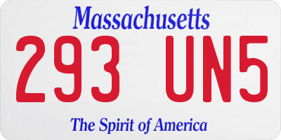 MA license plate 293UN5