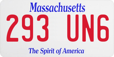 MA license plate 293UN6
