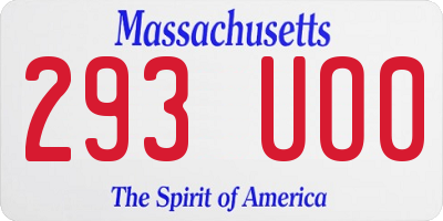 MA license plate 293UO0