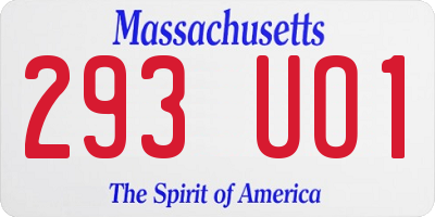MA license plate 293UO1