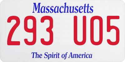 MA license plate 293UO5