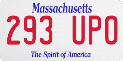 MA license plate 293UP0