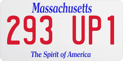 MA license plate 293UP1