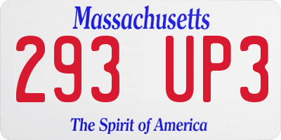 MA license plate 293UP3