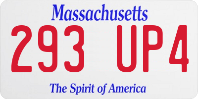 MA license plate 293UP4
