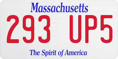 MA license plate 293UP5