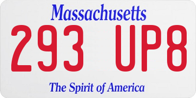 MA license plate 293UP8