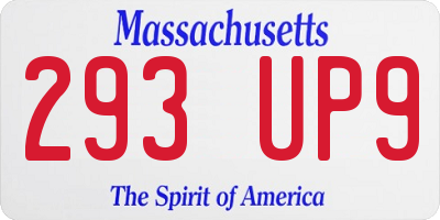 MA license plate 293UP9