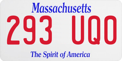 MA license plate 293UQ0