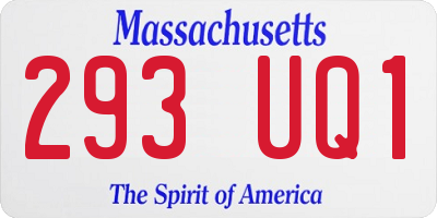 MA license plate 293UQ1