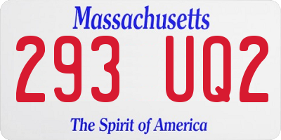 MA license plate 293UQ2