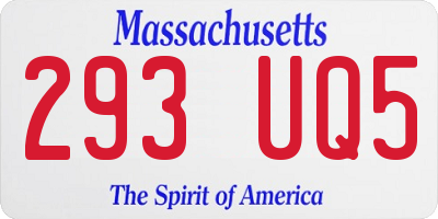 MA license plate 293UQ5