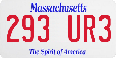 MA license plate 293UR3