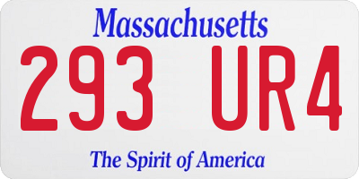 MA license plate 293UR4