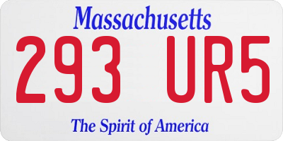 MA license plate 293UR5