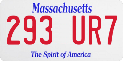 MA license plate 293UR7