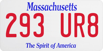 MA license plate 293UR8