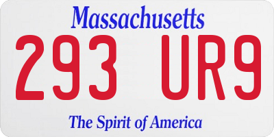 MA license plate 293UR9