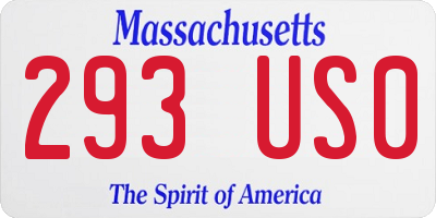 MA license plate 293US0
