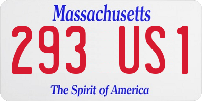 MA license plate 293US1