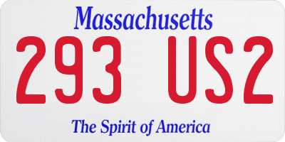MA license plate 293US2