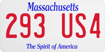 MA license plate 293US4