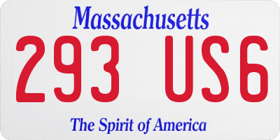 MA license plate 293US6