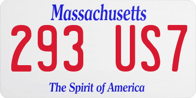 MA license plate 293US7