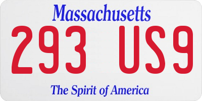 MA license plate 293US9