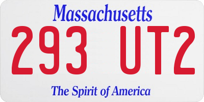 MA license plate 293UT2