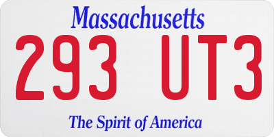 MA license plate 293UT3