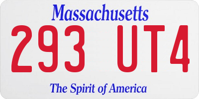 MA license plate 293UT4
