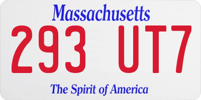 MA license plate 293UT7