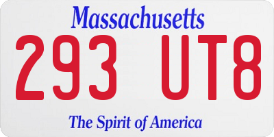 MA license plate 293UT8