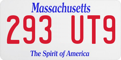 MA license plate 293UT9
